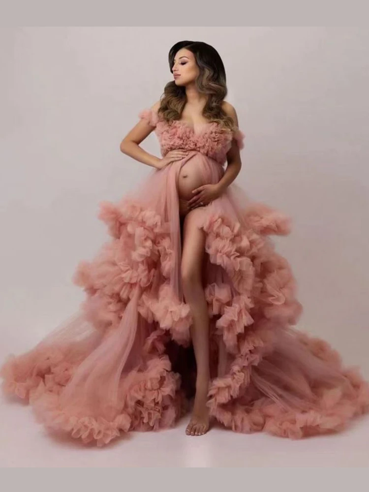 PLEINDI Luxurious Evening Dresses Off the Shoulder Sleeveless A-LINE Floor-Length Lace 2022 New of Exquisite Maternity Clothes