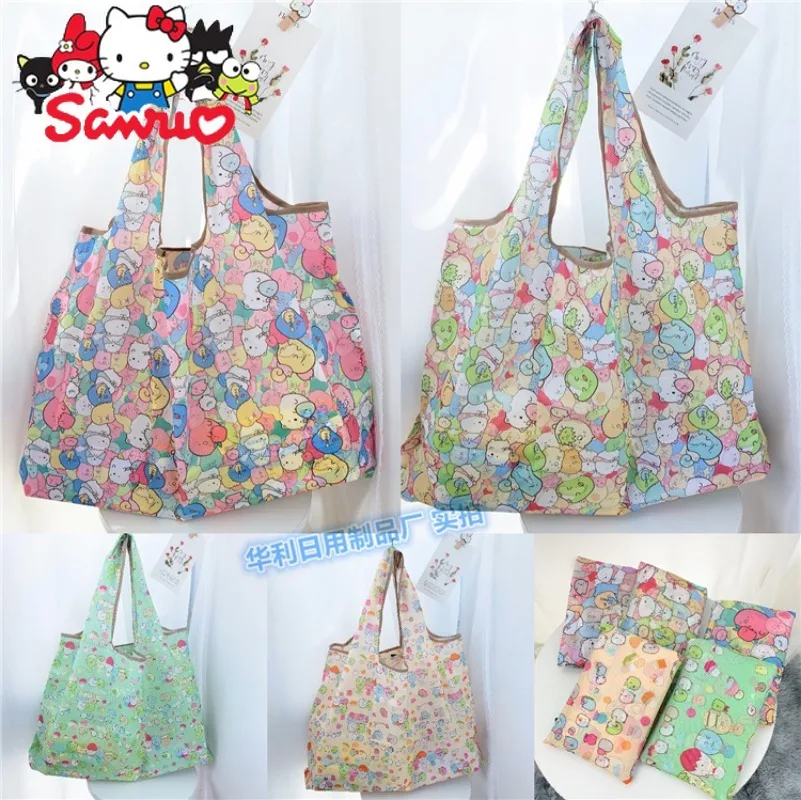 Sanrio Kuromi Hello Kitty Melody Cinnamoroll почтовая мультяшная складная эко-сумка большая 210D сумка