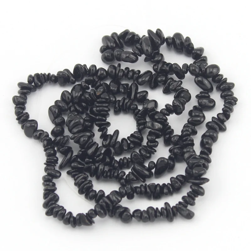 

pning 7-8mm Freeform Black Tourmaline Chips Wholesale Natural Stone Beads DIY For Jewelry Making Diy Bracelet
