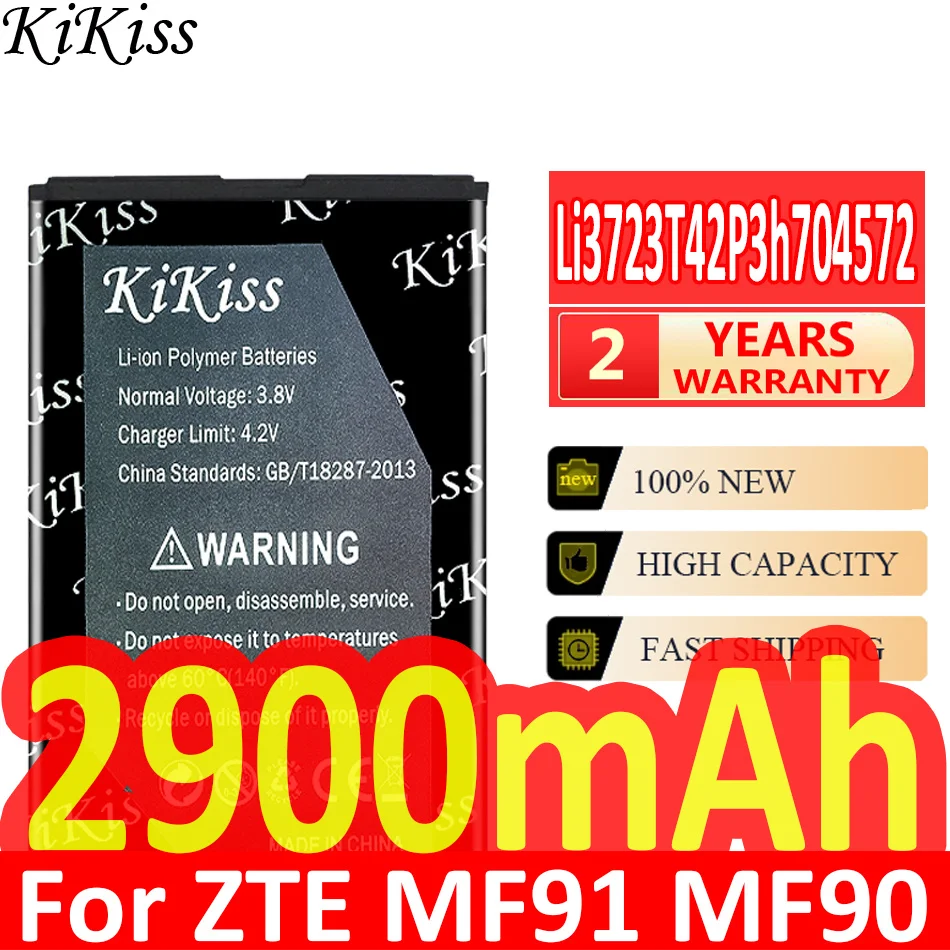 

KiKiss For ZTE MF91 MF90 MF90+ MF90M MF91D MF91T MF91S MF91S2 MTC 833F 831FT Li3723T42P3h704572 4G Router Modem Battery 2900mAh