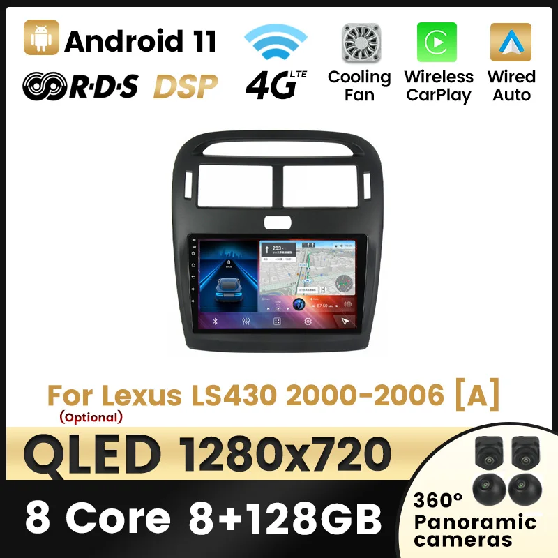 Автомобильная радиостанция с сенсорным экраном IPS на операционной системе Android 11.0 для Lexus LS430 XF30 LS 430 2000-2006 и Toyota Celsior III 3 Stereo.