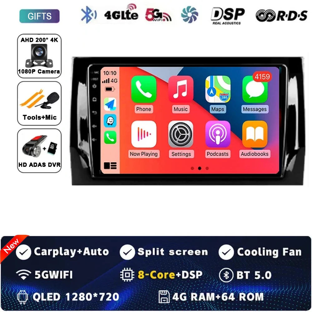 

10 дюймов для Skoda Kodiaq 2016-2021 для Karoq NU7 2016-2021 Android 14 Автомобильный радиоприемник без 2DIN Стереоплеер GPS-навигация DVD