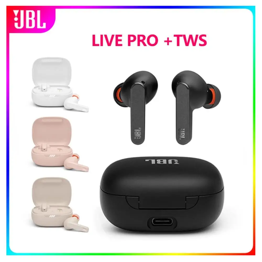 

JBL Live Pro + TWS Bluetooth-совместимые беспроводные наушники, наушники с глубокими басами, водонепроницаемые спортивные наушники с зарядным чехлом