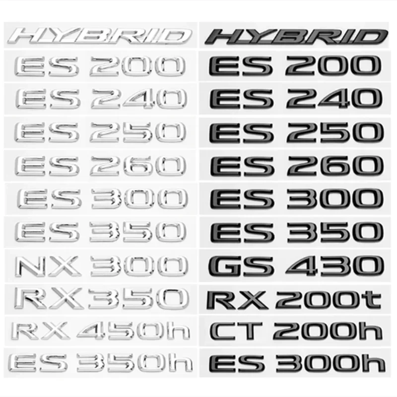 

ДЛЯ Lexus ES200 ES260 IS250 GS300 GX400 NX300 RX350 RX450h LX570 LM350 LS600h Задний логотип багажника ABS модифицированный обновленный буквенный логотип
