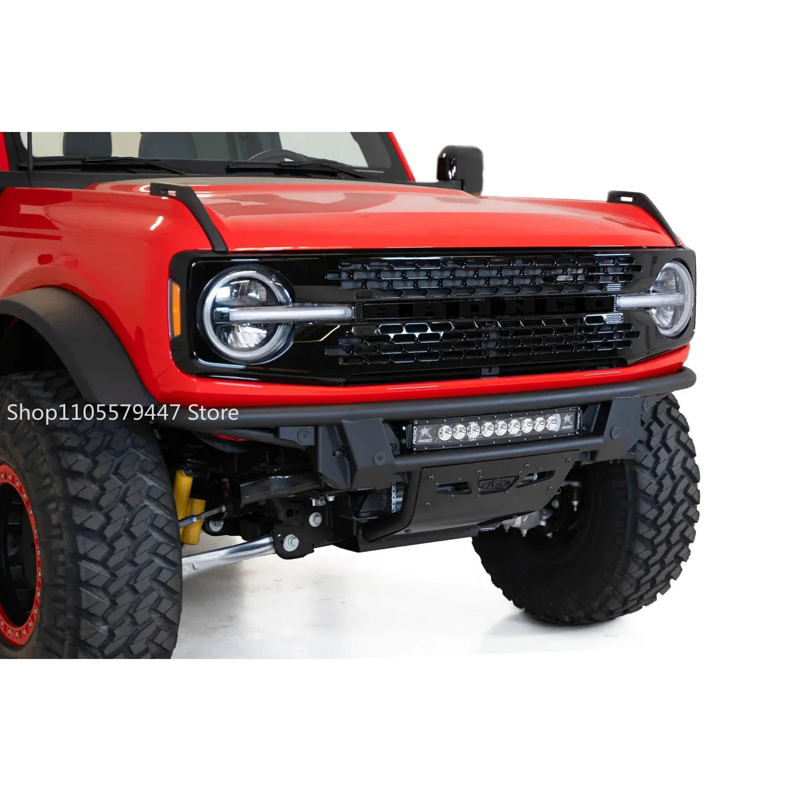 Фото QIWN Для Ford Bronco 2021 2022 2023: Верхняя сетчатая решетка переднего бампера, замена, автомобильные аксессуары №2