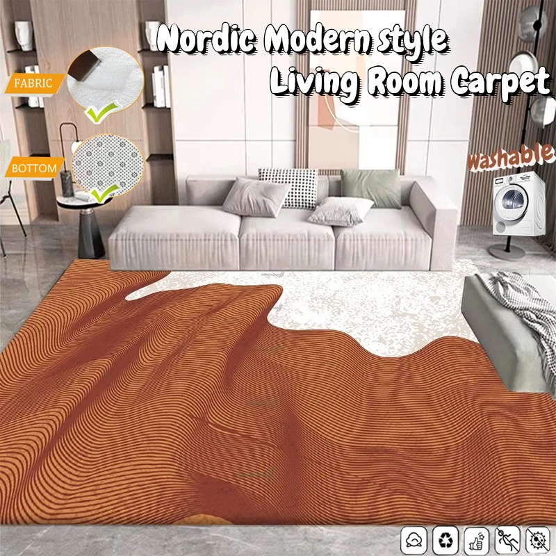 

Nordic Style Rugs Modern Carpets for Living Room Sofas Simple Bedroom Carpet Lounge Rug Home Decor Anti Slip Floor Mats Washable