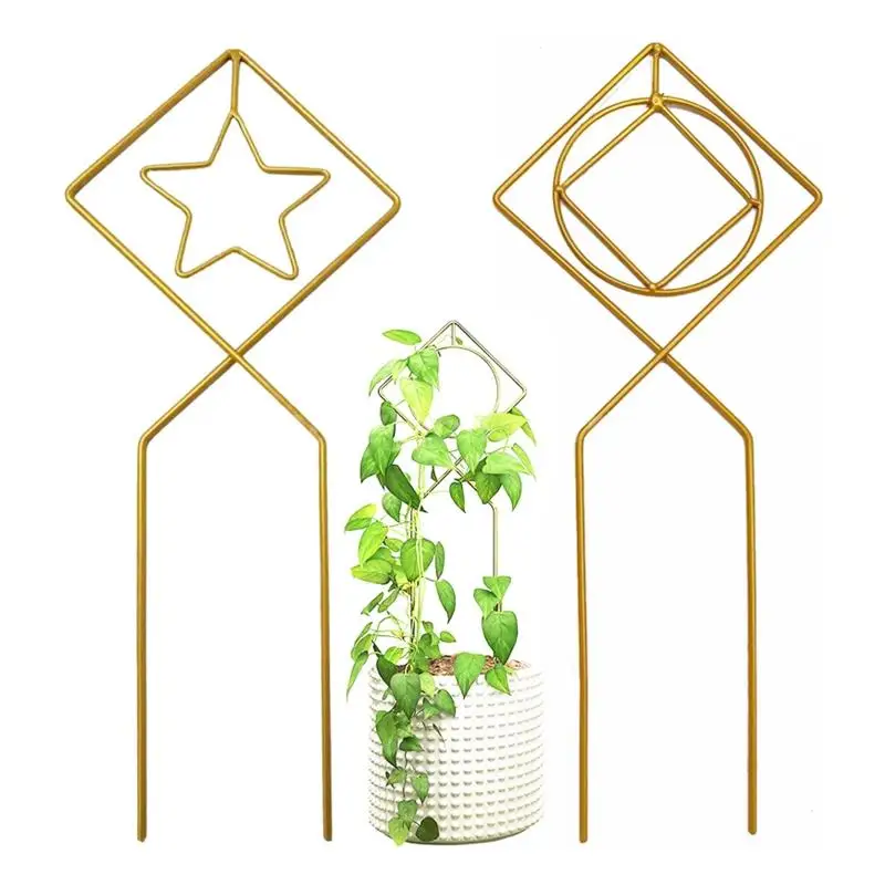 

Metal Plant Trellis Support Frame Star Square Plants Support Holder Bracket for Indoor Outdoor Garden Yard Flower