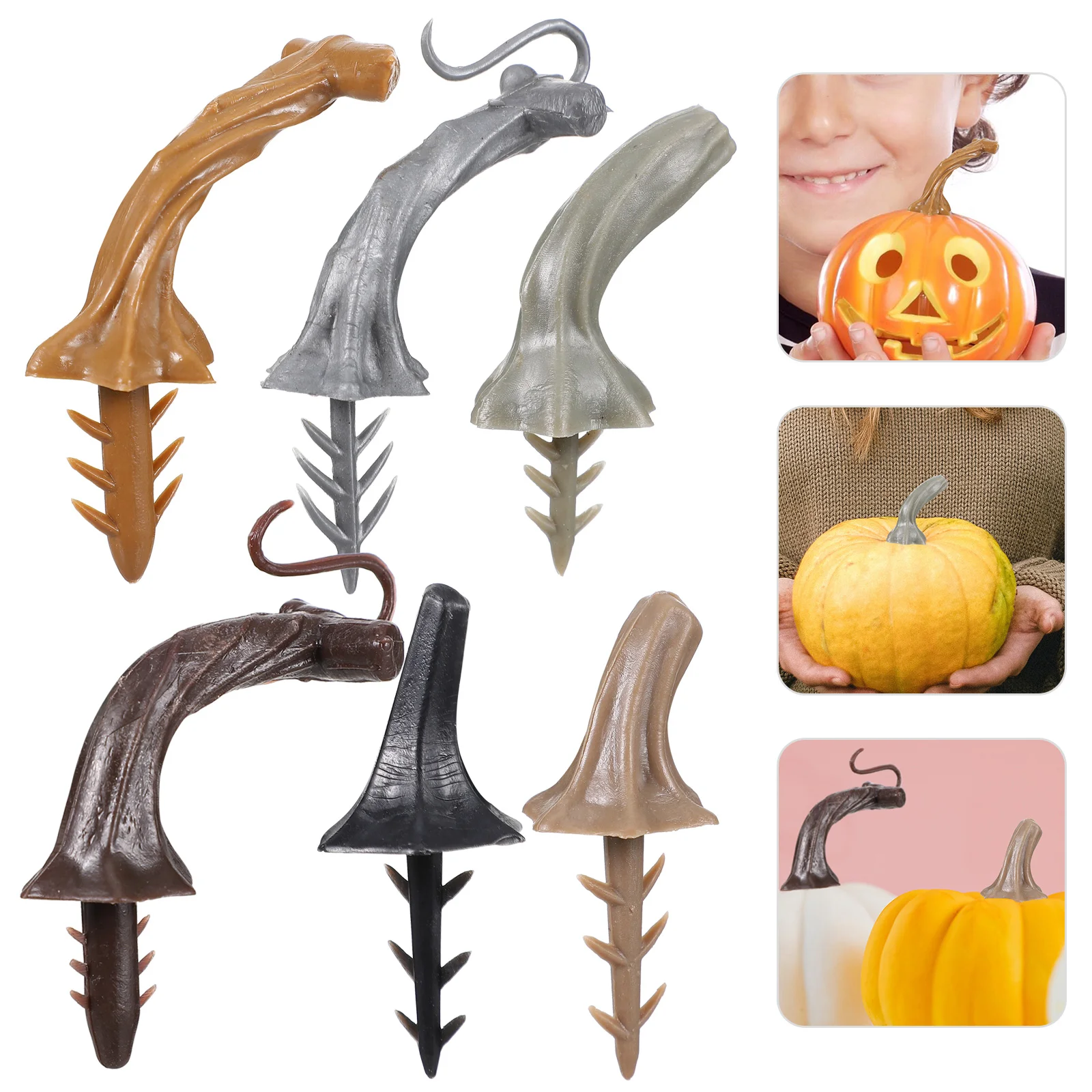 

24pcs Christmas Pumpkin Stems Pumpkin Making Tools DIY Pumpkin Supplies Jack Lantern Ornaments for Party Ornament Dark ( Mixed