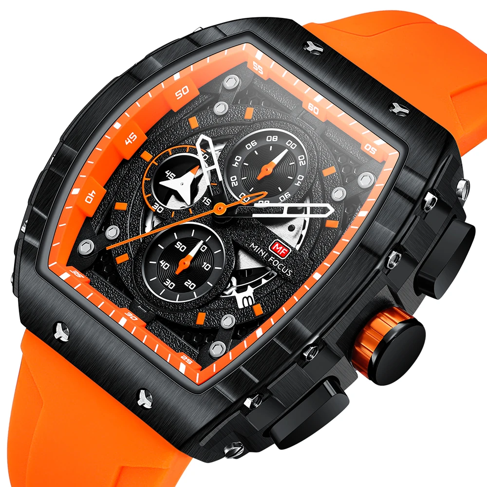 

Luxury Top Brand Waterproof Sports Watches Fashion Quartz Watch for Men Chronograph Silicone Strap Male Clock Relogio Masculino