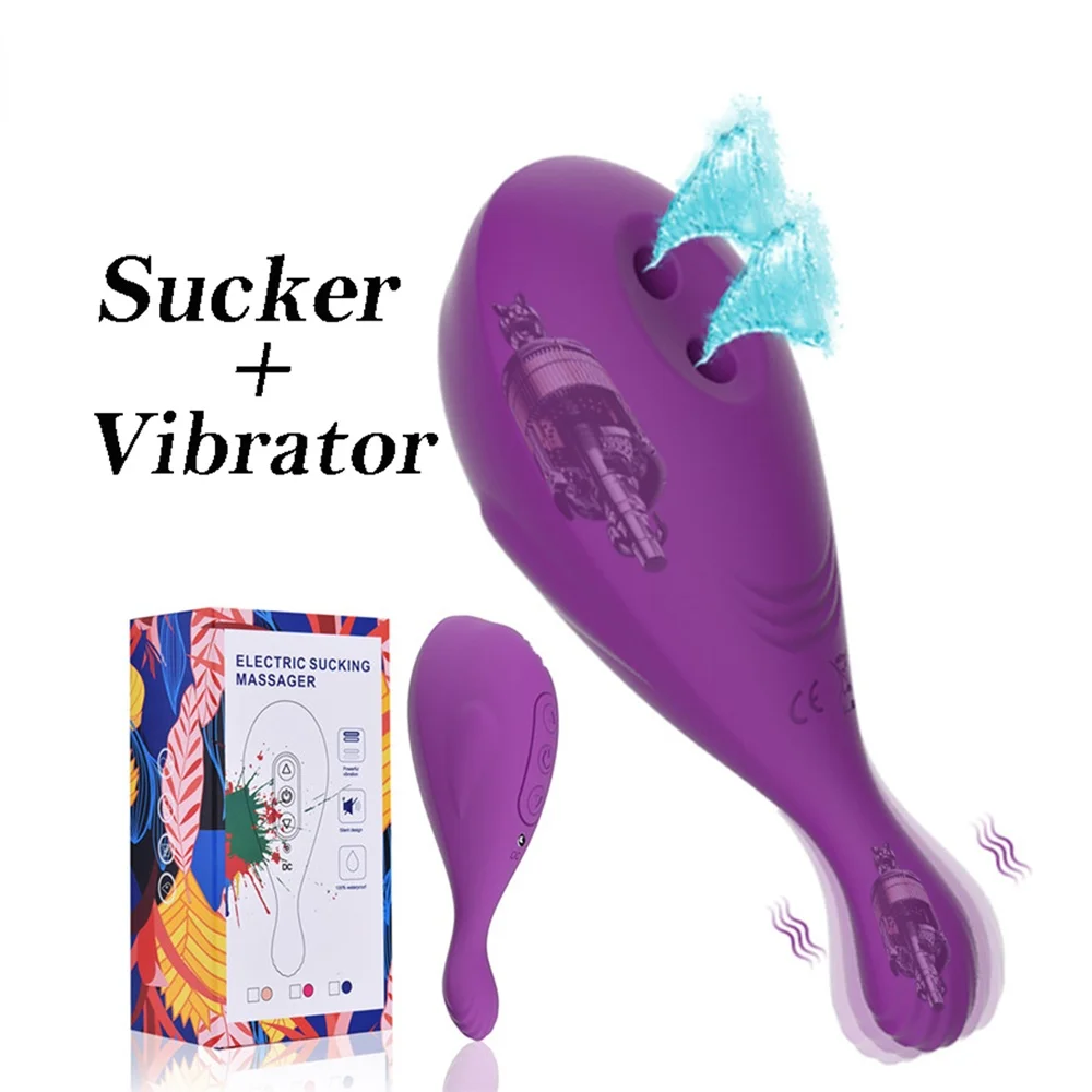 Двойной вибратор в форме Кита LIKETHAT, Стимулятор точки G и клитора, присоска для сосков, вагинальный вибрационный фаллоимитатор, секс-игрушка ...