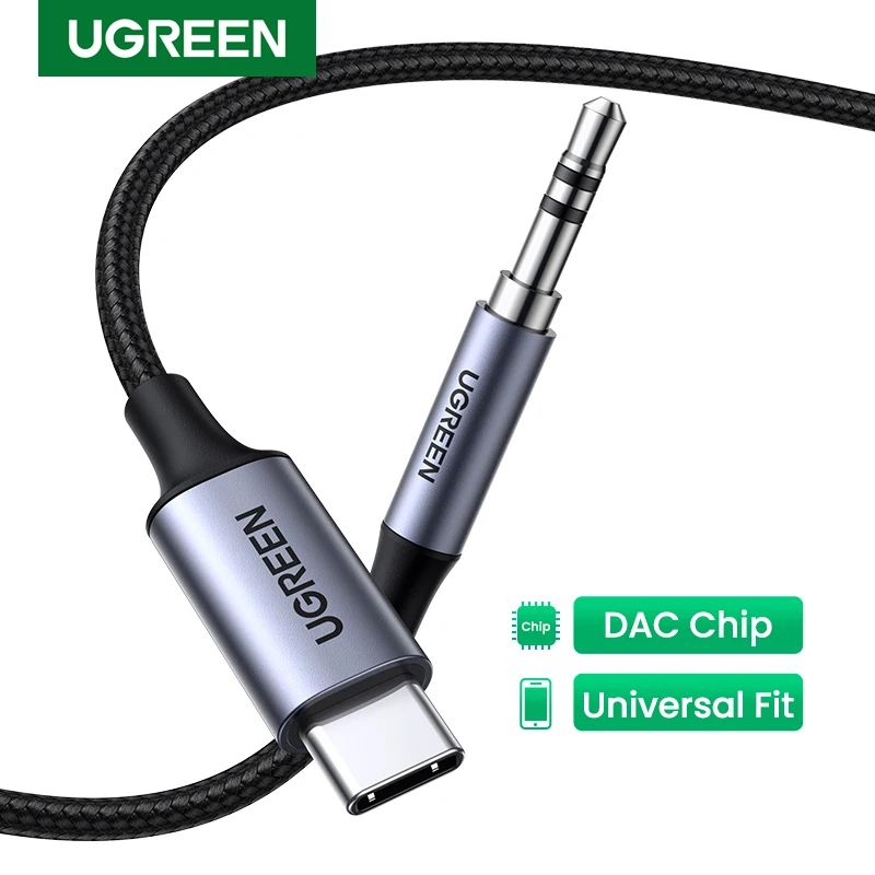 

UGREEN USB C to 3.5mm Audio Aux Cable Type C 3.5 mm Headphone Male Jack Plug Adapter Car Auxiliary Stereo Cord for iPad Pro 2021