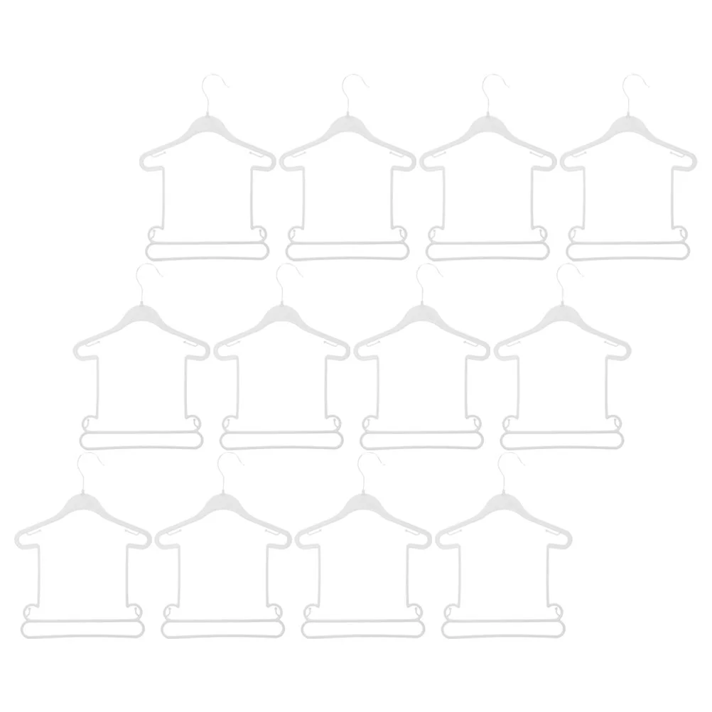 

12 Pcs Plastic Hangers Clothing Support Jumpsuit Children Clothes White Newborn