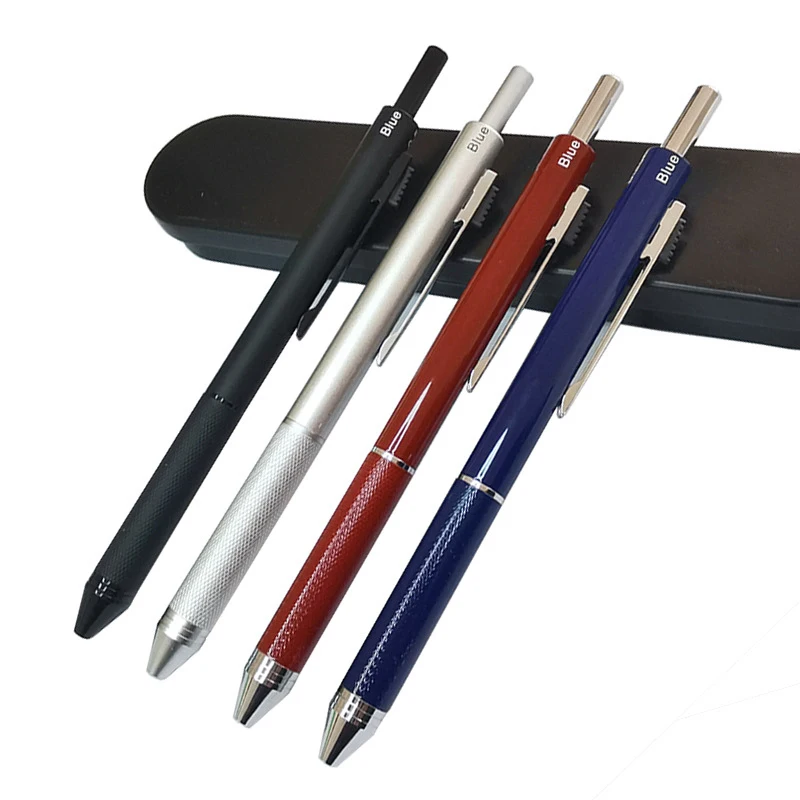 

Metal Multicolor Pen 4 In 1 Gravity Sensor Ballpoint Pen 3 Colors Ball Pen and 1 Mechanical Pencil Office School Stationery Gfit