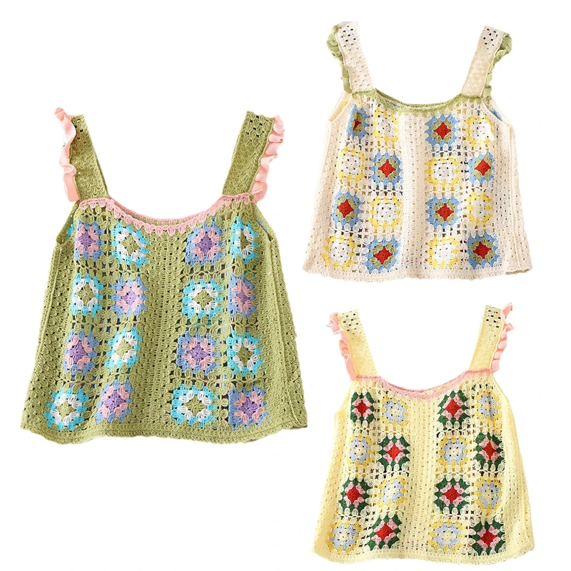 

Милый хлопковый Женский повседневный летний жилет без рукавов с цветочным рисунком, топы для студентов