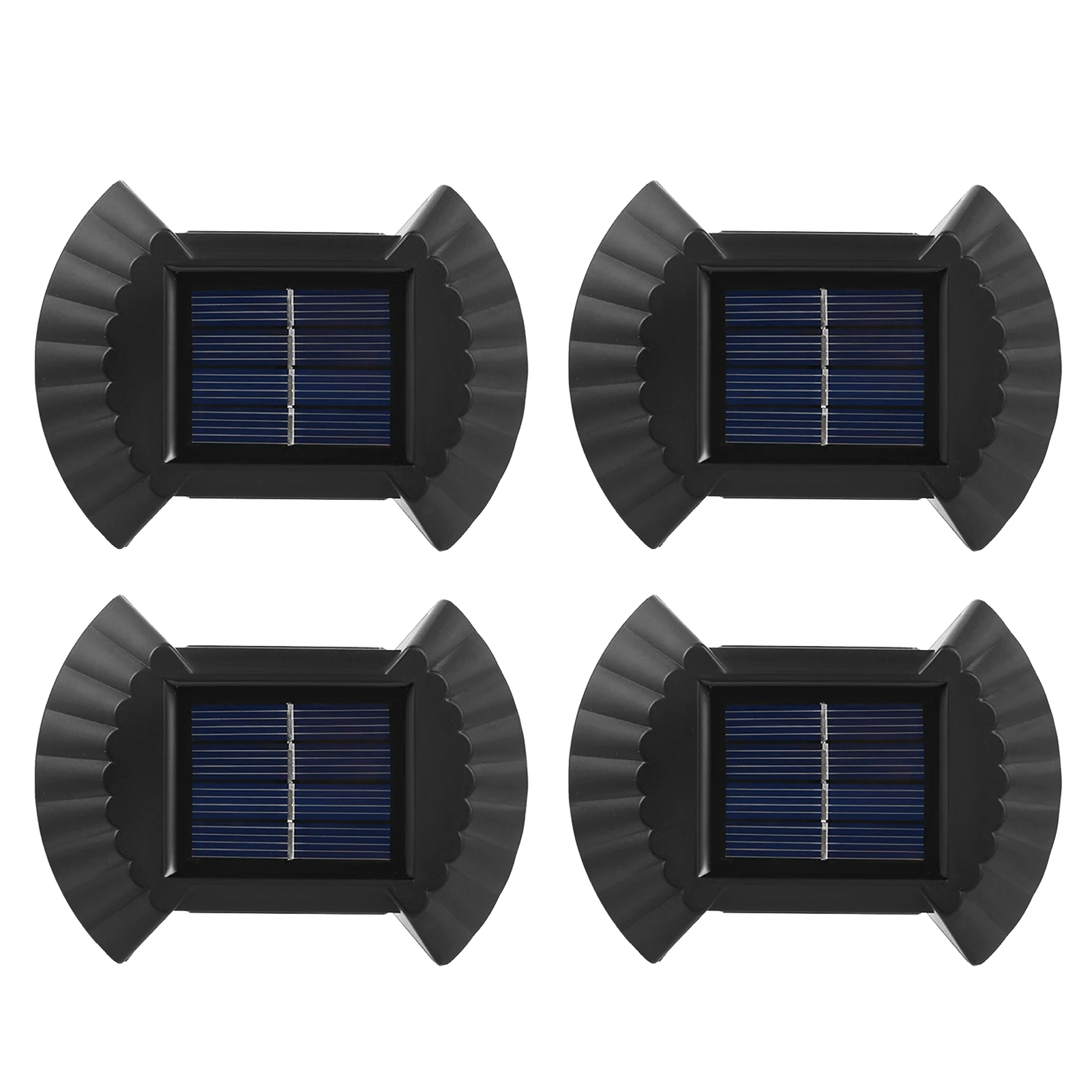 

4pcs Festival Outdoor Garden Aisle Solar Wall Light Energy Saving Durable Easy Install Balcony Landscape 8 Leds Weatherproof