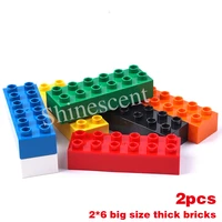 5pcs big size building blocks construction 2x6 dots thick brick diy toys compatible with all major brands for children 3 ages