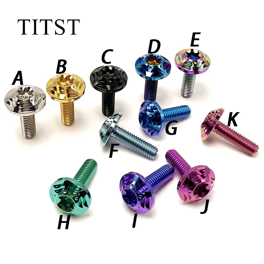 TITST Мотоциклетные винты M6x10/15/20/25/30/35/40 из титанового сплава