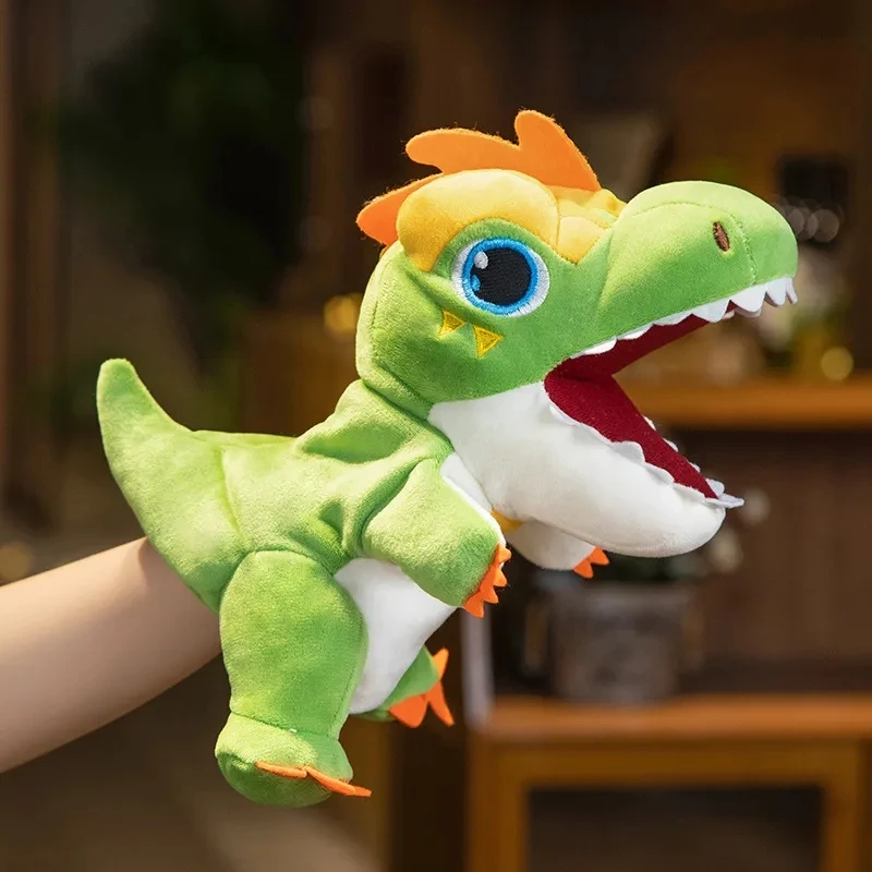 

Милый плюшевый динозавр пальчиковая и ручная кукла популярная активность мальчик девочка ролевая игра Спящая история реквизит 3D животное декомпрессионная игрушка кукла