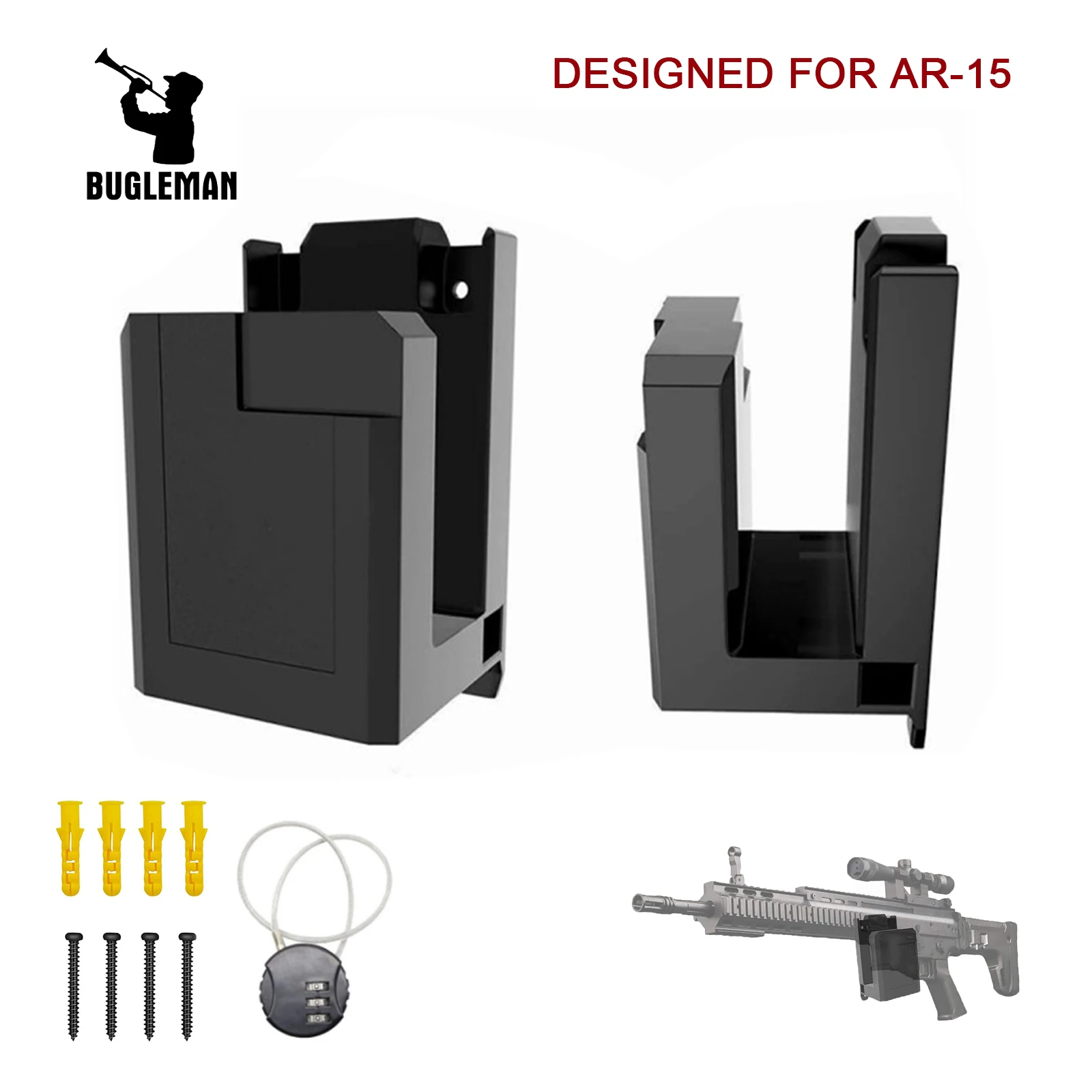 

Стойка для оружия Bugleman AR15, держатель для Спортивной Винтовки, настенное крепление для винтовки, крючки для ружья, безопасный для оружия, гар...