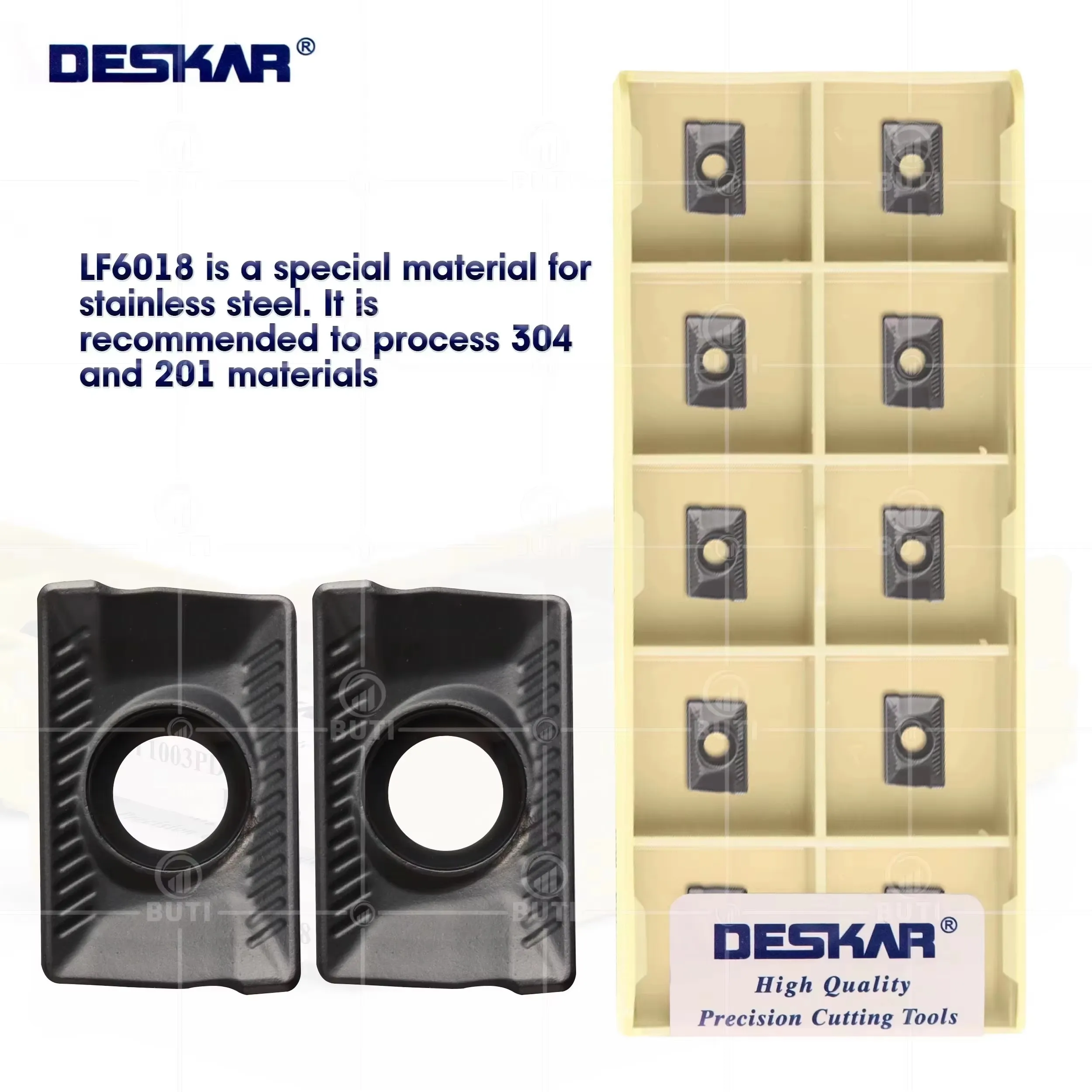 Фото DESKAR 100% Оригинальные фрезы APKT1003PDTR LF6018 для станков с ЧПУ, режущие инструменты для обработки нержавеющей стали. №3