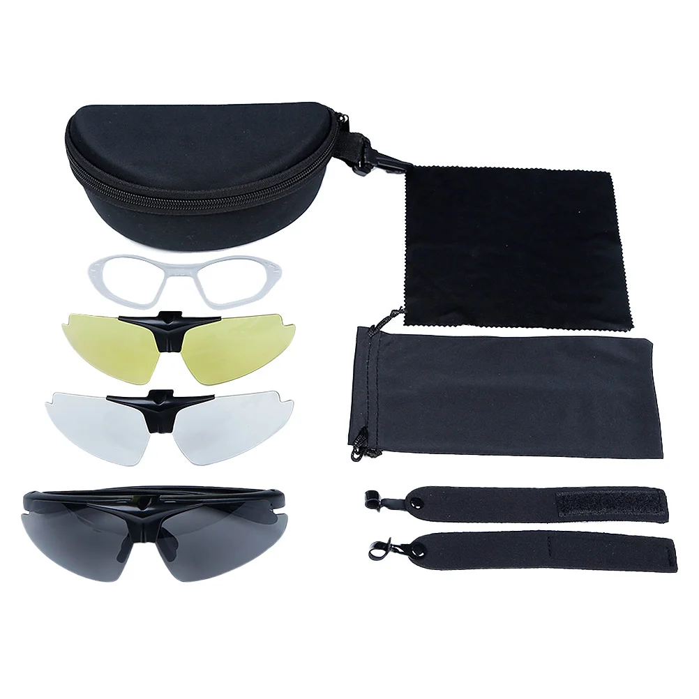 

Goggles Blocking Glare UV Blocking Shooting Goggles Glasses Outdoor Sports Set ( Black Style )