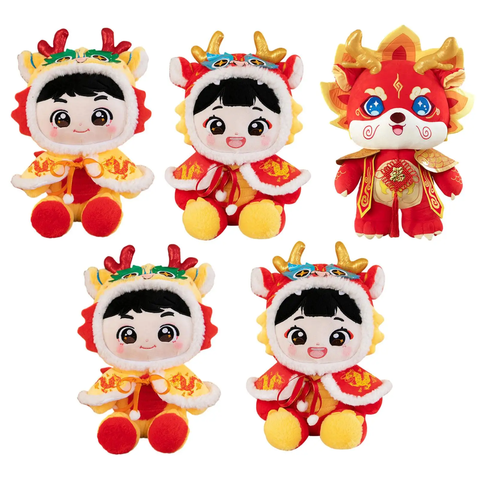 Китайский Новый год 2024 новогодние дракона плюшевая кукла украшение милая мягкая