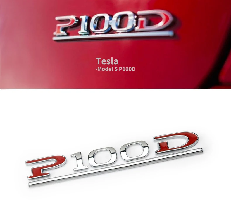 

P75D P85D P90D P100D Underline ABS Letters Emblem for Tesla Model 3 Model X Model S Car Styling Trunk Badge Sticker Red Black