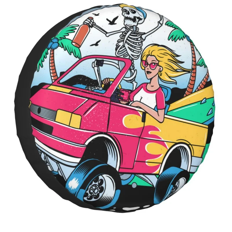 Пользовательская летняя накладка на шину для серфинга, череп, запасная накладка на шину для джипа Mitsubishi Pajero, автомобильная компактная накладка 14 Пользовательская летняя накладка на шину для серфинга, череп, запасная накладка на шину для джипа Mitsubishi Pajero, автомобильная компактная накладка 14