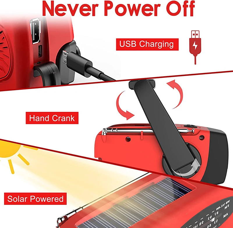 d2 portable high power led flashlights 3 in1 emergency lamp hand crank generator solar dynamo powered fmam radio phones charger free global shipping
