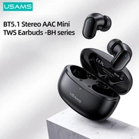 usams bh bt 5 1 mini tws earbuds aac hifi bass touch control headset stereo 25h battery life earphone for iphone android device