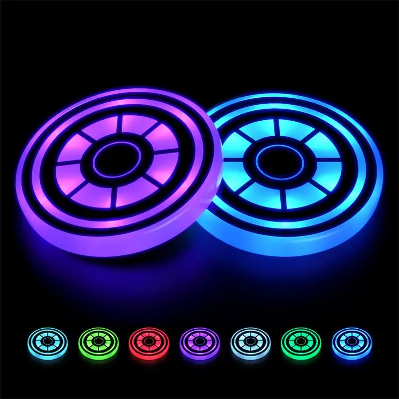 

2 шт. светодиодные автомобильные подстаканники, 7 цветов, меняющие USB перезаряжаемые универсальные подставки для автомобиля/дома, крутой бар, вечерние атмосферные декорации