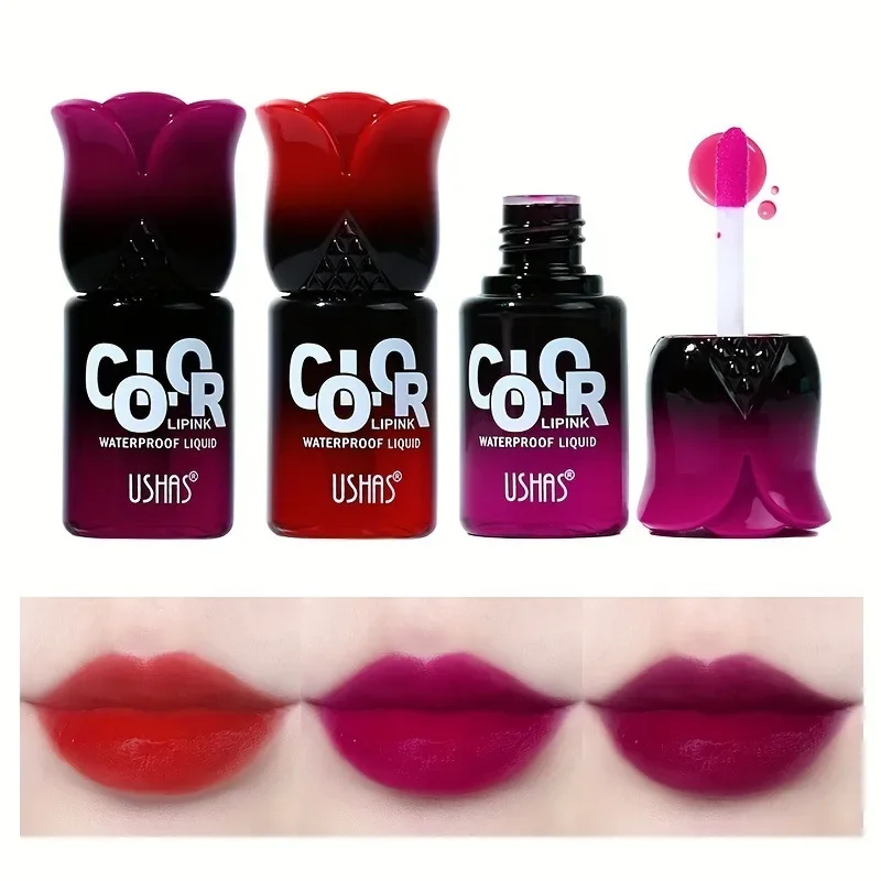 

3 Colors Liquid Lip Gloss Waterproof Non-stick 24 Hours Long Lasting Velvet Matte Lipstick Lip Gloss Cosmetic Makeup Care