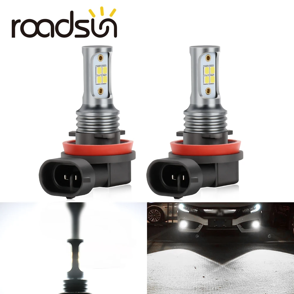 

Светодиодная лампа roadsun 2x H8 H11 H16 JP 9005 HB3 9006 HB4, автомобильная фара, турбо противотуманные фары, дневные ходовые огни, 12 В, 6000K, белый