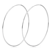 hoop earrings silver color metal big round circle smooth huggie earring for women simple punk loop ear jewelry gift 25mm 70mm
