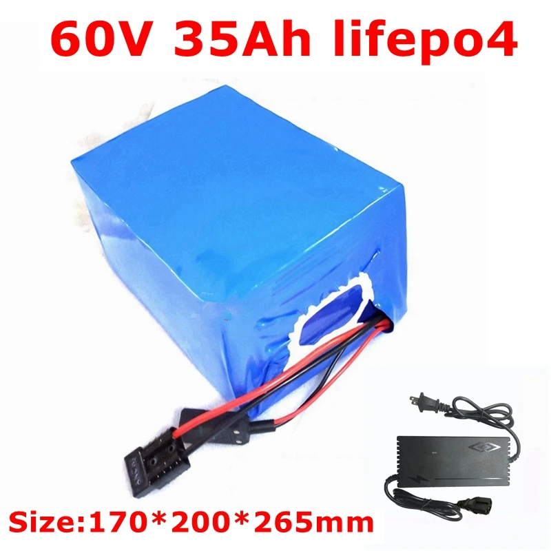 

MLG lithium 60V 35Ah lifepo4 battery with BMS deep cycle for 3000W Forklift Scooter motorcycle AGV go cart vehicle + 5A charger