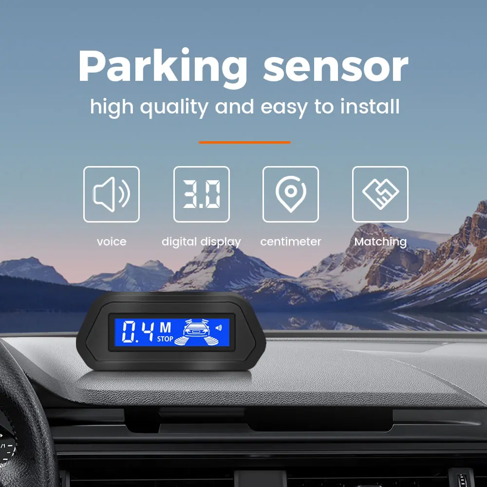 Датчик парковки автомобиля парктроник с дисплеем заднего вида 4 элемента