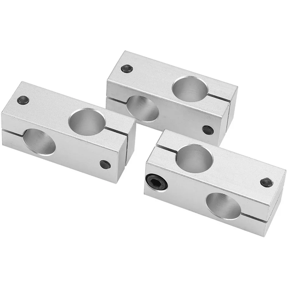

2PC Vertical Pillar Clamp Optical Axis Cross Block Support Fix Diameter Fastening Steel Rod Shaft Bracket Connect Aluminum 8-32