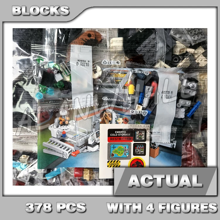 

378pcs Jurassic World Velociraptor Chase Kitchen Cabinet Area Dinosaur Park 10924 Building Blocks Set Compatible With Model