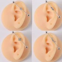 1pc industrial barbell ear piercing stainless steel helix earring crystal industrial piercing 16g body jewelry