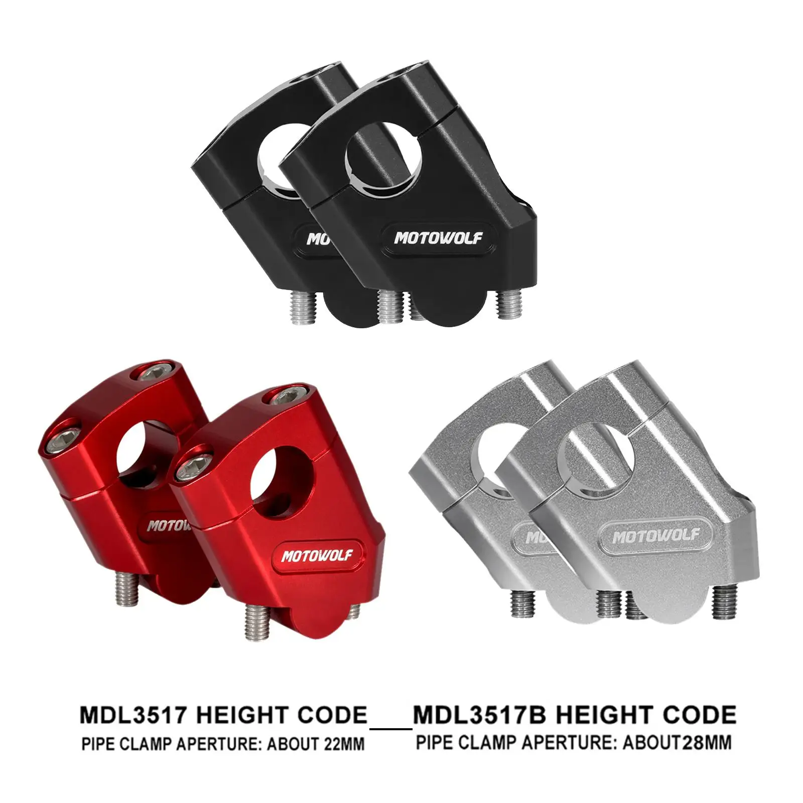 

7/8" Universal Motorcycle Aluminum Handle Bar Riser Mount Bracket Adapter