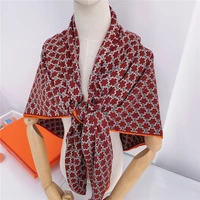 cashmere silk scarf women hand rolled shawls wraps lady bandana big hijabs female foulards brand design printed square scarves
