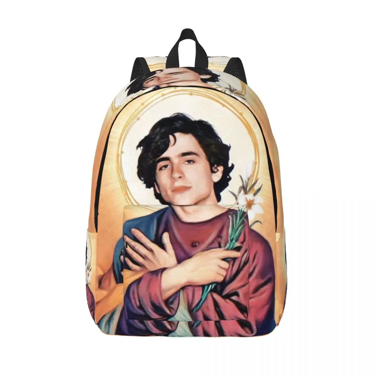 Saint Timothee Chalamet Travel Canvas Backpack Men Women School Computer Bookbag 90s TV Actor College Student Daypack Bags