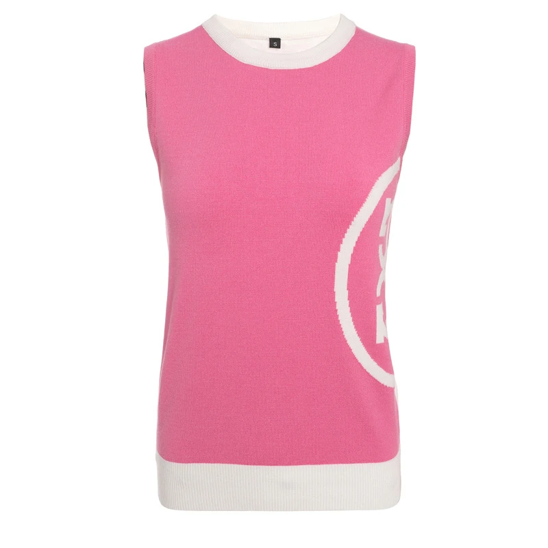 Cross-border Korean golf sweater vest female autumn and winter new fashion solid color knitted undershirt