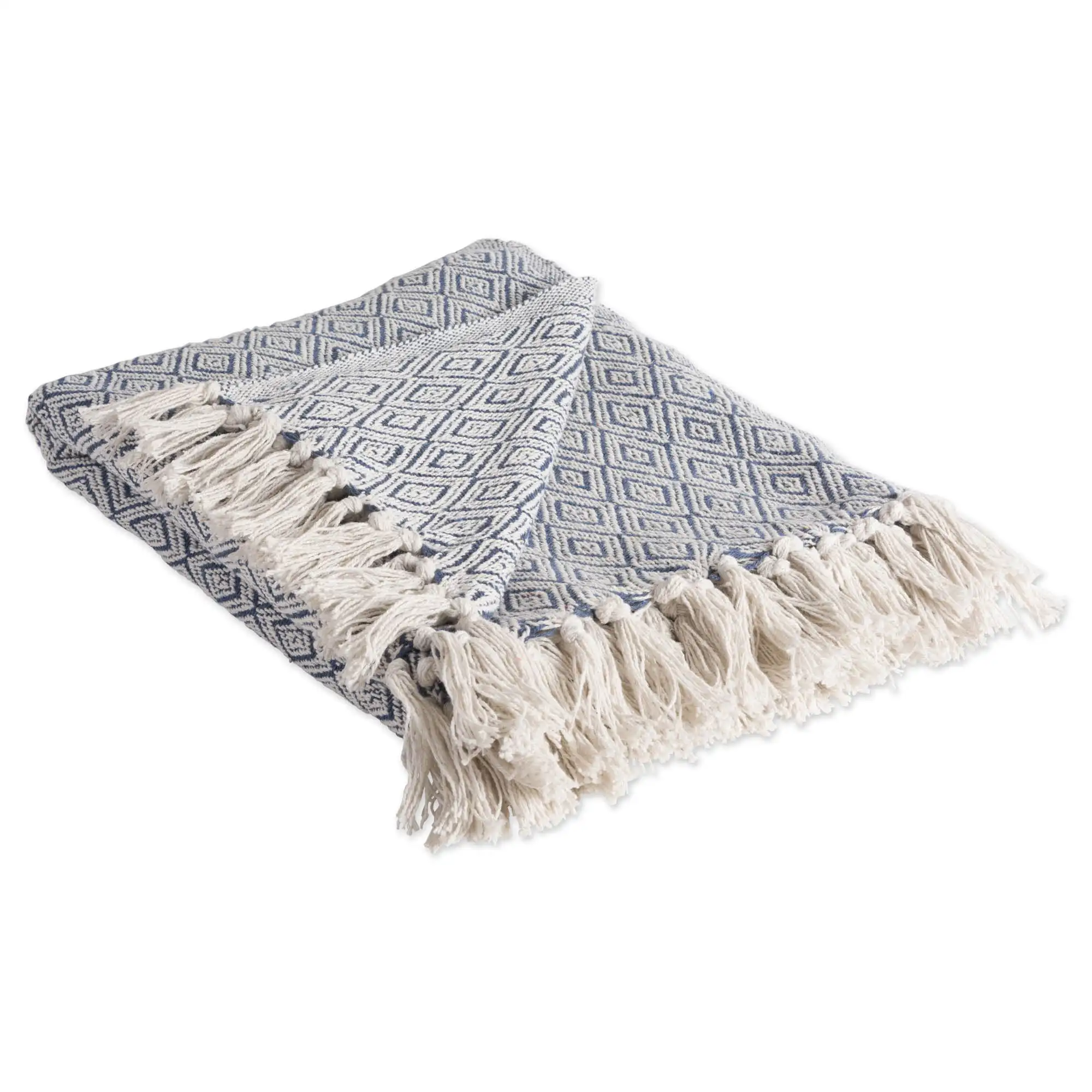 

French Blue Fields Of Diamond Blanket Throw