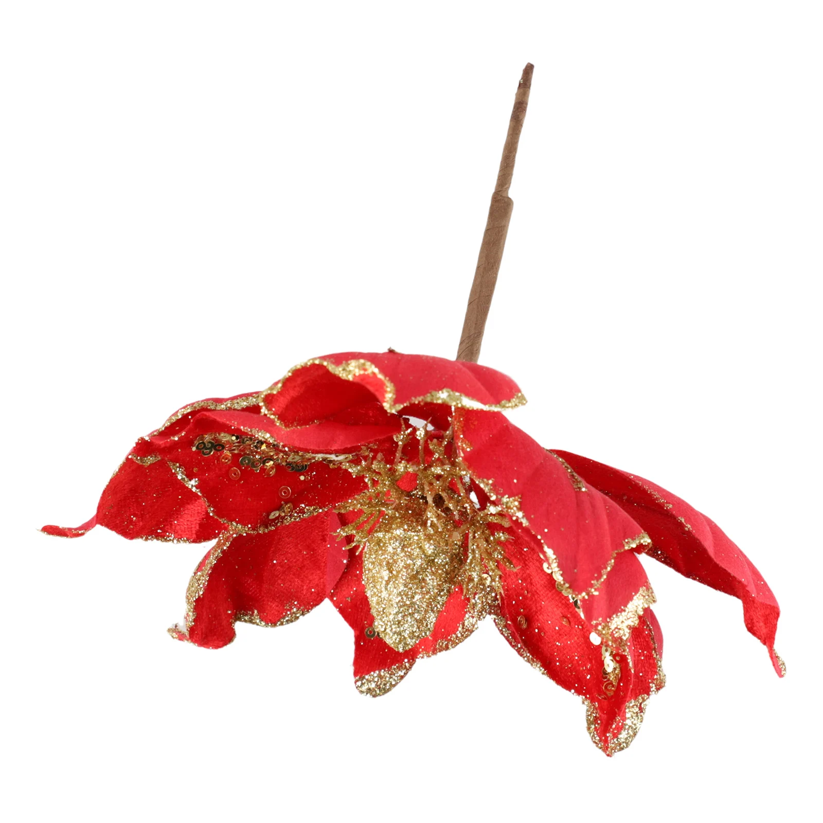 Блестящий рождественский цветок пуансеттии рождественская елка подвесное