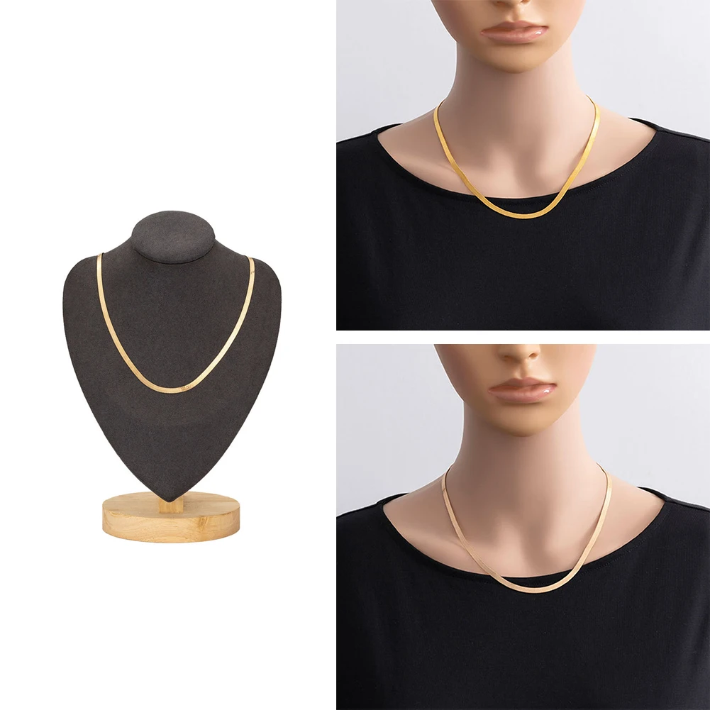 

Hot Fashion Unisex Snake Chain Women Necklace Choker Copper Herringbone Gold Color Chain Necklace For Women Jewelry