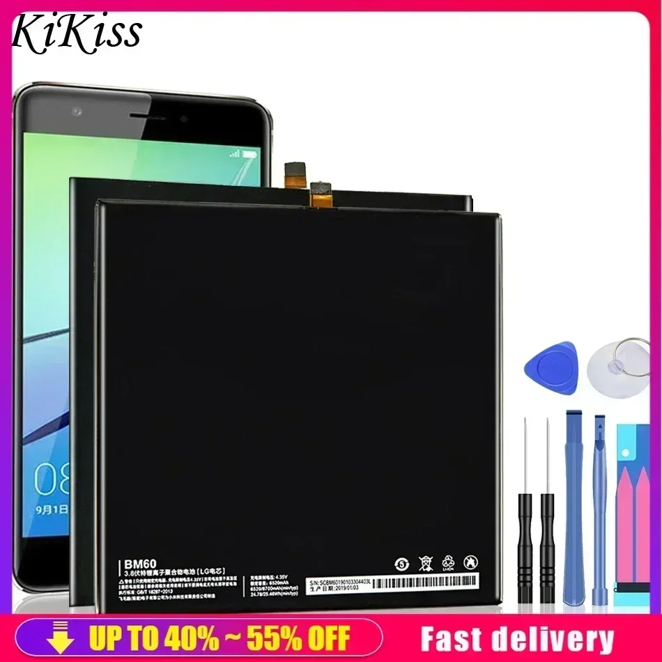 6600 мАч Портативный аккумулятор для планшета BM60 BM61 BM62 BN60 Xiaomi MiPad 1 2 3 4 MEC91 Полимерный