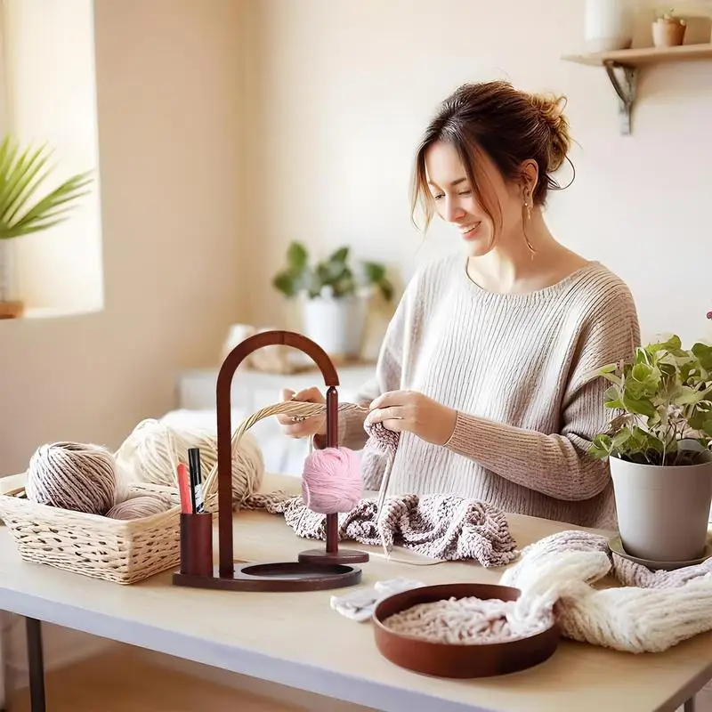 Держатель пряжи для вязания крючком Магнитный держатель катушки Вертикальный