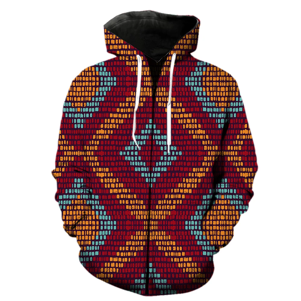 

Fabric Map of Ethnic Primitive Tribes Men's Zipper Hoodie Casual With Hood Jackets Spring Long Sleeve 3D Print Tops Oversized