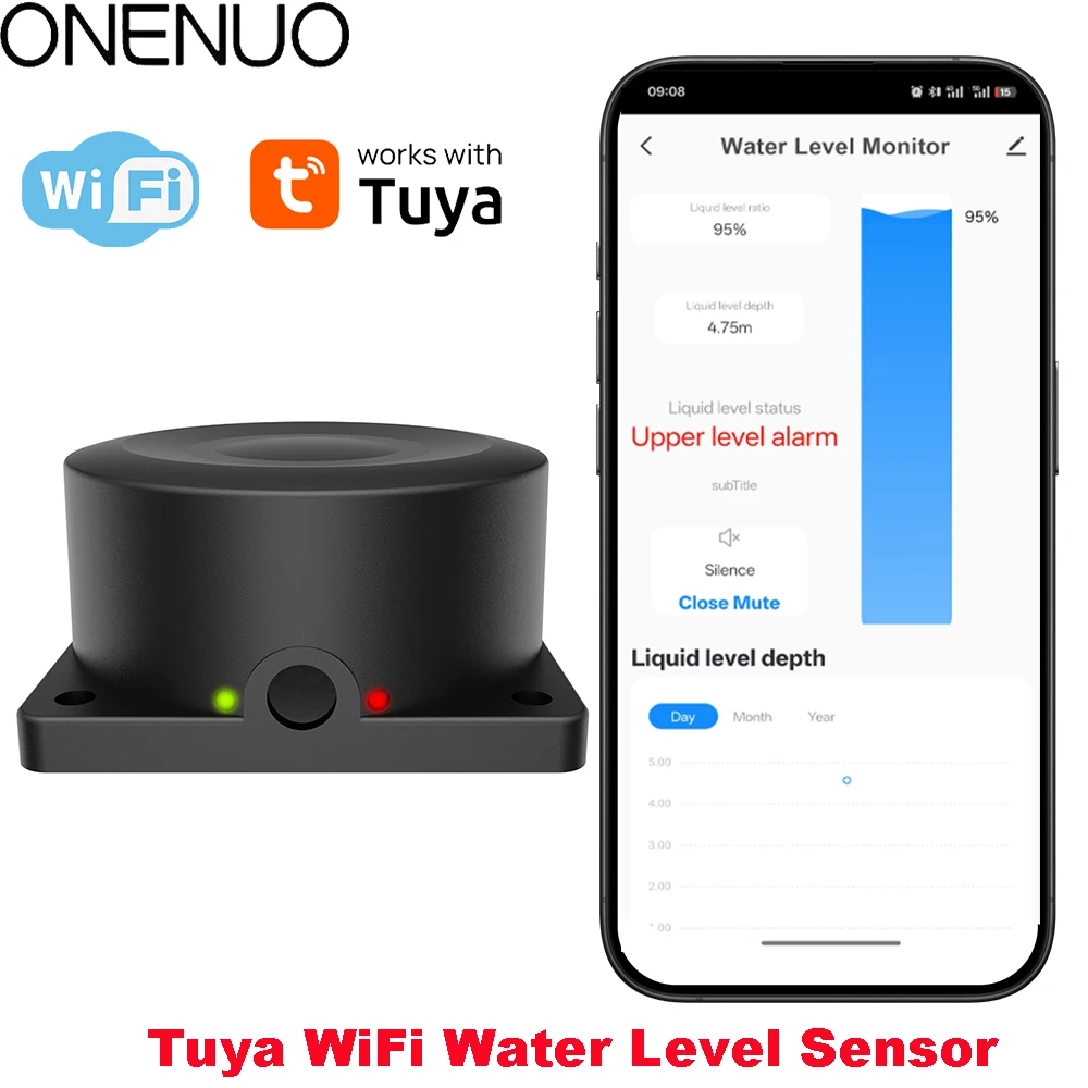 

WiFi датчик уровня воды Tuya 872WT